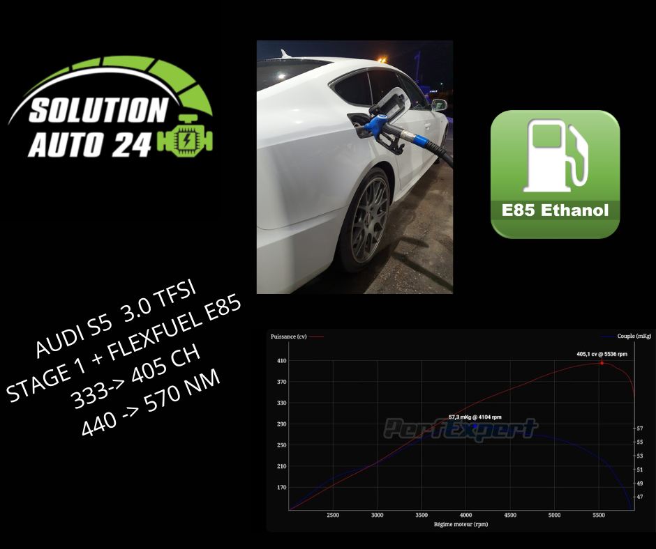 Audi S5 3.0 TFSI Stage 1 + Flexfuel E85 – Solution Auto 24